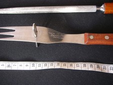 Vintage Prestige Knife Sharpening Steel – Classic Honing Rod Wood Handle + fork