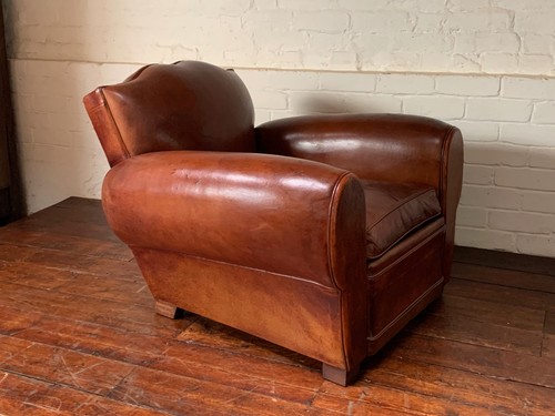 French leather club chair - leather,