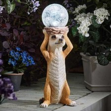 Smart Garden Solar Powered Mystik Meerkat Figurine White Or Colour Changing LED