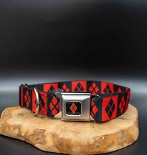Buckle Down Dog Collar Fabric Webbing Harley Quinn Seatbelt Collar Size L