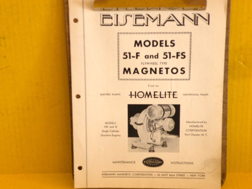 Eisemann magneto 51 fs - 51-f, 51-fs