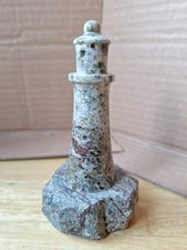 Vintage Cornish Turned Serpentine Stone Lighthouse
