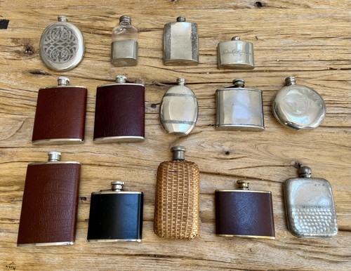 Hip flasks vintage assorted - flasks,
