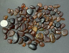 Seaham Brown Amber Brown Sea Glass Mix Size Shape Perfect For Craft Art 120g