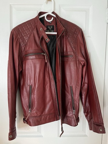 Men red cafe - racer, jacket