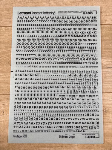 Letraset rub transfer - rub, on