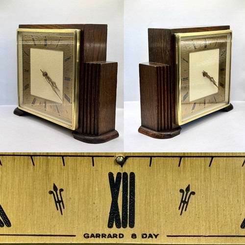 Art deco oak cased day - cased, 8