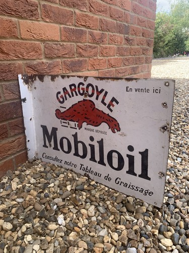 Mobil oil vintage enamel - mobil,