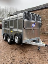 NEW Ifor Williams TA510 12ft twin axle cattle trailer with fold down front LEDS