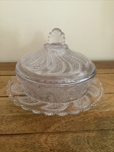 Vintage antique etched glass - antique,