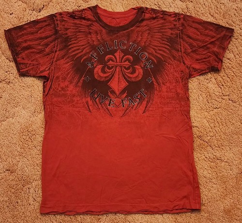 Afflication red black shirt - afflication, red/black