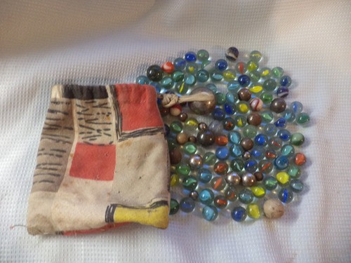 Vintage glass marbles with - , a