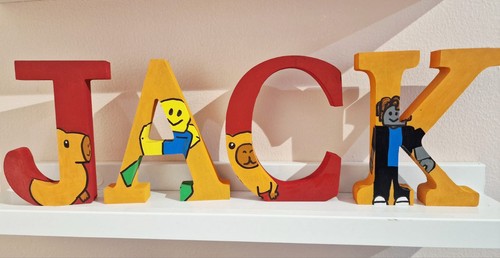 Hand painted wooden name - painted,