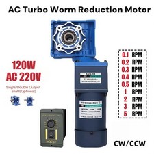 New 120W AC 220V Two Stage Worm Gear Reducer Gearbox Motor Gearmotors CW/CCW