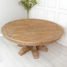 Farmhouse Rustic Reclaimed Timber Large Round Dining Table
