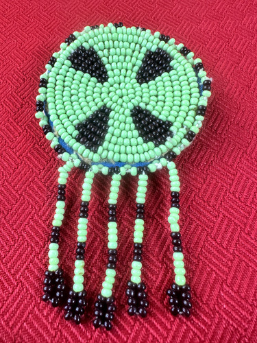 Handmade beaded pin black - handmade,