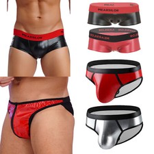 UK Mens Leather Wetlook Boxer