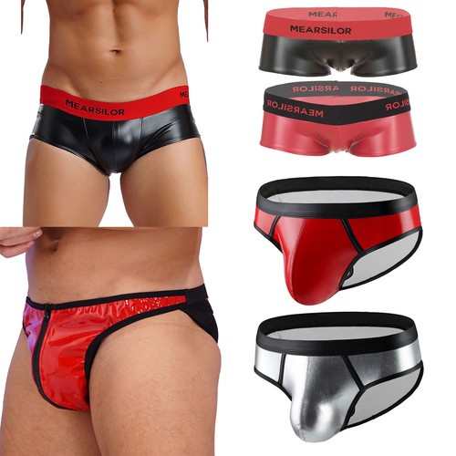 Mens leather wetlook - leather,