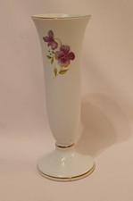 ​Vintage Sadler England Pansy Floral Gold Trim Bone China Footed Bud Vase 5.5"