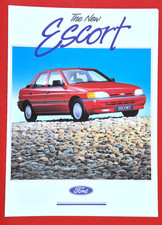1990 New FORD ESCORT Mk5 Sales Brochure - Cabriolet Ghia GLX LC Popular MINT