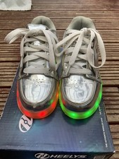 Heelys Premium With Lights Trainers Size13 Silver Colour VGC I Scuff Box Unisex
