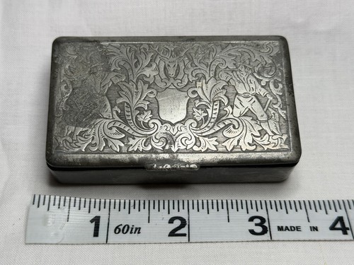 Vintage pewter snuff - snuff, box