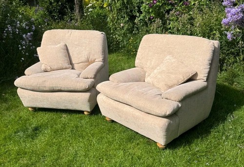 Pair upholstered armchairs - pair,
