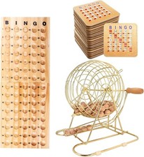 Deluxe Bingo Game Set w/Bingo Cage, Bingo Balls, Board, 50 Shutter Bingo Cards