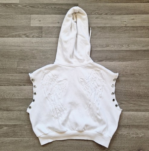 Upcycled white hoodie - white,