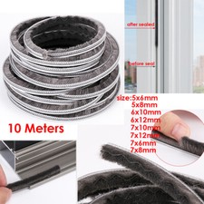 10M Hairy Worm Door Seal Brush Draught Excluder Pile Hairy Gasket Brush