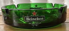 Heineken Green Glass Ashtray Heavy Glass Man Cave Home Bar Pub Collectable