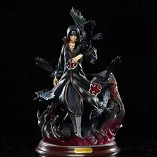 25cm Itachi Uchiha Naruto PVC Figure With Crow Anime Statue Model Toy Gift UK