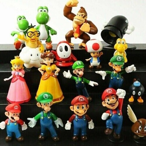 18pcs super mario mini figure - mario,