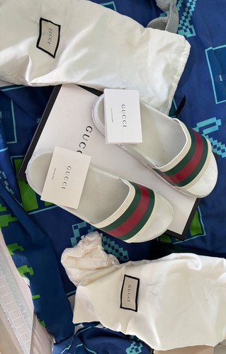 Gucci men slides white size - gucci,