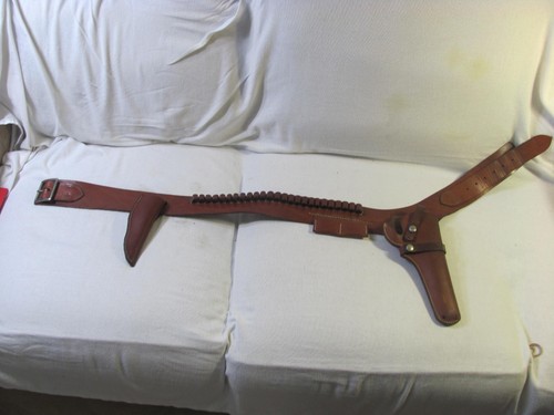 Heavy leather western gun - leather, belt