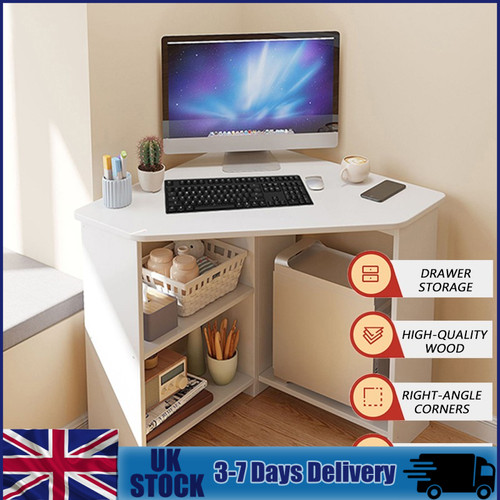 White wood office desk - office,
