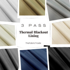 Premium Thermal Blackout Lining Curtain Fabric 3 Pass Light Blocking Insulating
