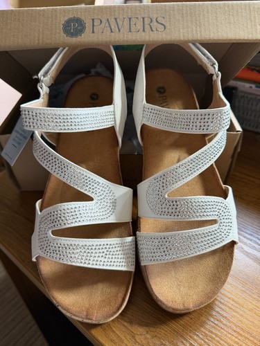 Pavers white sandals size - -,