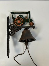 Traction Steam Roller Engine Bell Gate Cast Iron Sign Plaque Door Wall House