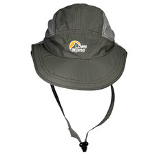 LOWE ALPINE Gray Poly-Wicking NECK-SHADE SUN HAT Summer Hike Fishing 5-PANEL Gym