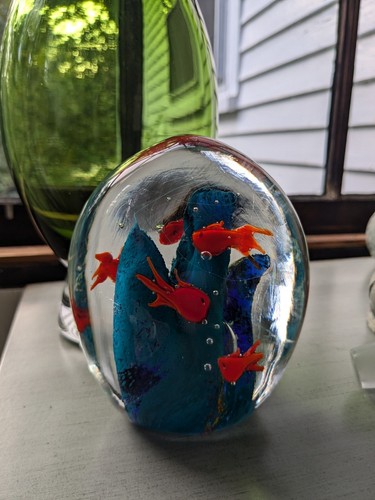 Vtg goldfish bowl - bowl, paperweight