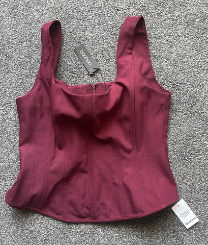 Boohoo burgundy solid corset - boohoo,