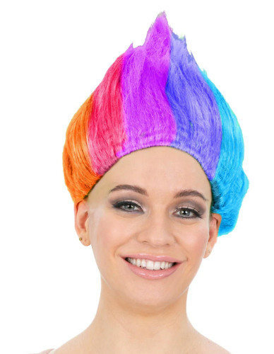 Rainbow troll wig blue - troll,