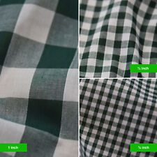 Polycotton Fabric Gingham Check Material Dress Craft Uniform Checked 1" 1/4" 1/8