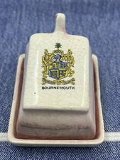 Crested China-Unmarked-Pink-Mini Cheese Dish-BOURNEMOUTH-Collectible Ornament
