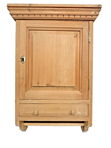 Vintage pine wall cabinet - , with