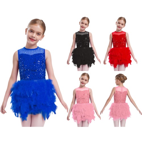 Girls sleeveless feather tulle - sleeveless,
