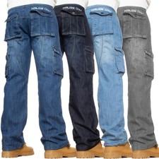 Kruze Mens Cargo Jeans Combat