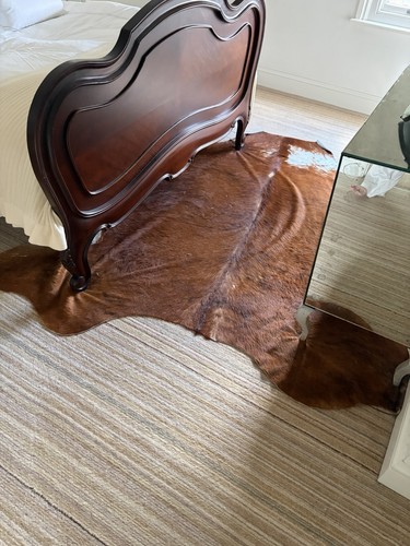 Brown cowhide rug medium with - brown,