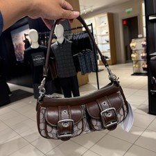 COACH Ashton Bag In Signature Jacquard  CBJ00 Silver/Oak/Maple